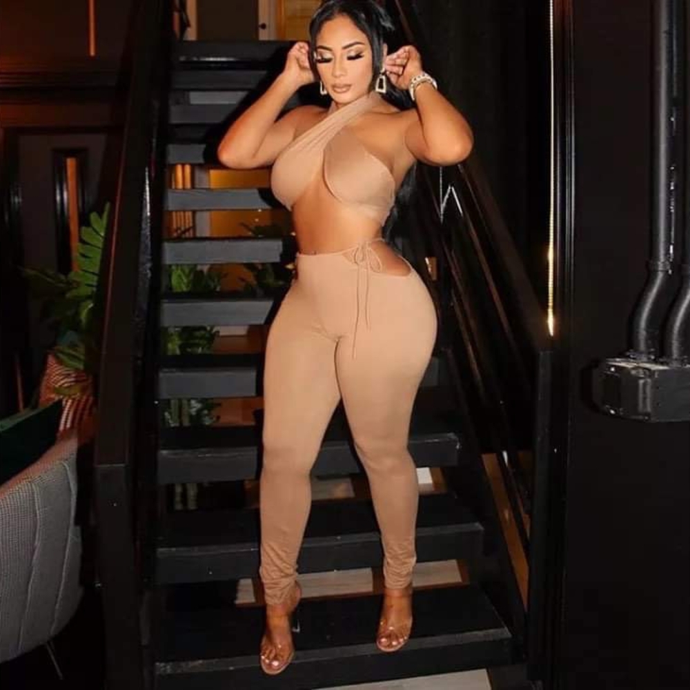 Sexy Elegant Tan Women's 2 Pc.Jumpsuit